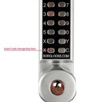 Borg Digital Lock 2701 Satin Chrome Knob Key O/ride on Door Code Change 3