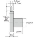 FL Square Back Cupboard Lock Keyed Alike 3