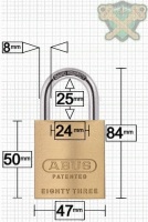 Abus 83/45 Brass Padlock 4