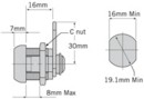 Round Face Camlock 16mm Keyed Alike 2