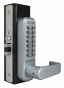 Lockey 2985MG Narrow Stile Digital Deadlatch with Lever Handles S/Ch