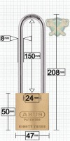 Abus 83/45 Brass Padlock 150mm High Shackle