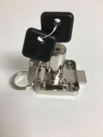 Square Backed Cupboard Lock with 32mm cylinder projection on double sided keys