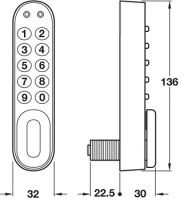 Codelock KL1000 Black Electronic Cabinet Lock 2