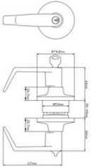 Restricted Ilco IP8 Key Commercial Carbine PA8011 Ascot - Double Cylinder 2