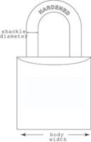 Ritefit 40mm Padlock with extended 63mm shackle Keyed to Differ 2