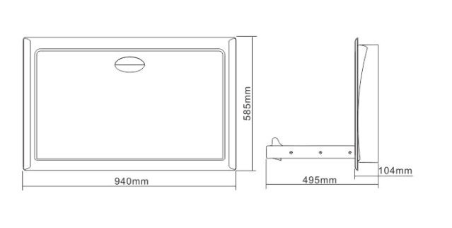 surface mounted baby changing station