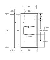 Recessed Paper Towel Dispenser & 6.5L Waste Receptacle 2