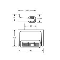 Baked Enamel Aluminium Single Toilet Roll Holder - Restricted Feed 2