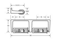 Baked Enamel Aluminium Double Toilet Roll Holder - Unrestricted Feed 2