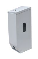 Lockable White Double Toilet Roll Dispenser