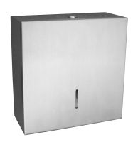 Lockable Satin Stainless Jumbo Toilet Roll Dispenser - Square Type