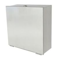 Heavy Duty Lockable Satin Stainless Jumbo Toilet Roll Dispenser - Square Type