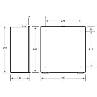 Heavy Duty Lockable Satin Stainless Jumbo Toilet Roll Dispenser - Square Type 3