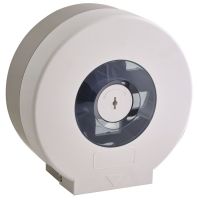 Lockable White Jumbo Toilet Roll Dispenser