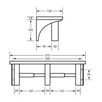 Surface Mounted Double Toilet Roll Dispenser & Shelf 2