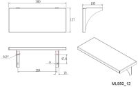 Satin Stainless Utility Shelf 300mm x 127mm 2