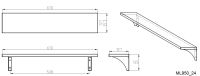 Satin Stainless Utility Shelf 610mm x 127mm 2