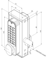 Gatemaster Superlock Digital Dual Keypad for 40mm-60mm Metal Gate Frames 2