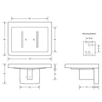 Surface Mounted Satin Stainless Soap Dish with Drain 2