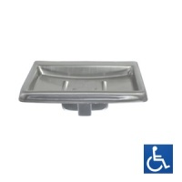 Surface Mounted Satin Stainless Soap Dish with Drain