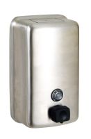 Ellipse Series Satin Stainless Vertical Soap Dispenser with Black Valve 3