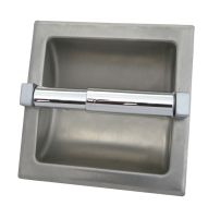 Recessed Satin Stainless Single Toilet Roll Holder 3