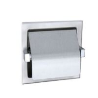 Recessed Single Toilet Roll Holder with Hood 3