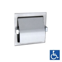 Recessed Single Toilet Roll Holder with Hood