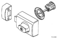 Restricted Ilco IP8 Key Lockwood 001 Deadlatch with Metal Frame Strike 5