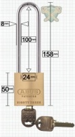 Restricted Ilco IP8 Key Abus Padlock 83/45 Extended 100mm Shackle