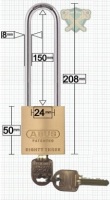 Restricted Ilco IP8 Key Abus Padlock 83/45 Extended 150mm Shackle