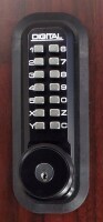 Lockey 2500KO Black Digital Sliding Door Lock with Key Override