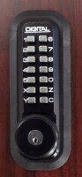 Lockey 2500KO Black Digital Sliding Door Lock with Key Override 3