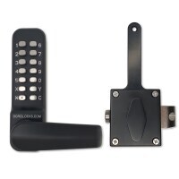 Borg Digital Lock ECP Keypad & Lever with Rim Fixed Slam Latch - Marine Grade Black - BL4409MGPROECP