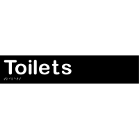 Toilets Sign in 2mm thick black acrylic