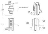 Gatemaster Superlock Digital Dual Keypad with Delta Lever Handles for 10mm-30mm Metal Gate Frames L/H 5