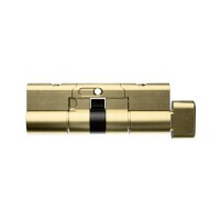 Carbine Euro Cylinder and Turn fixed cam extended Satin Brass length 90mm 
