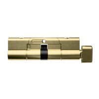 Carbine Euro Cylinder and Turn fixed cam extended Satin Brass length 100mm 