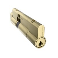 Carbine Euro Cylinder and Turn fixed cam extended length offset 65mm/35mm  Satin  Brass 2