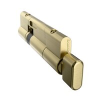 Carbine Euro Cylinder and Turn fixed cam extended length offset 35mm/55mm  Satin  Brass 2