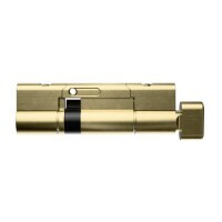 Carbine Euro Cylinder and Turn fixed cam extended length offset 35mm/55mm  Satin  Brass