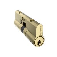 Carbine Euro Double Cylinder fixed cam extended length 80mm Satin Brass