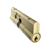 Carbine Euro Double Cylinder fixed cam extended length 100mm Satin Brass