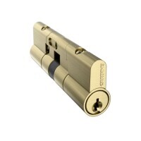 Carbine Euro Double Cylinder fixed cam extended length 90mm Satin Brass