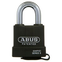 ABUS Extreme Series Premium Weatherproof Rekeyable Padlock with 63mm Black Covered Hardened Steel Body and 36mm Hardened Steel Shackle  83WP/63