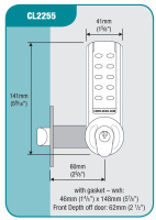 Codelocks CL2255 Electronic Tubular Mortice Latch Lock 3