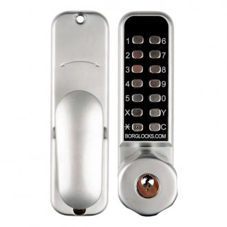 Borg Digital Lock 2701 Satin Chrome Knob Key O Ride On Door Code
