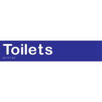 Toilets Sign in 2mm thick blue vinyl