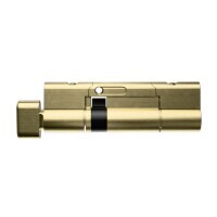 Carbine Euro Cylinder and Turn fixed cam extended length offset 65mm/35mm  Satin  Brass
